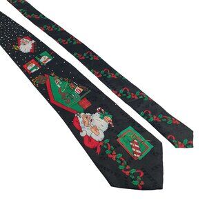 Novelties Hallmark Holiday Vintage Santa Mens Necktie Tie Work Office Dad Gift